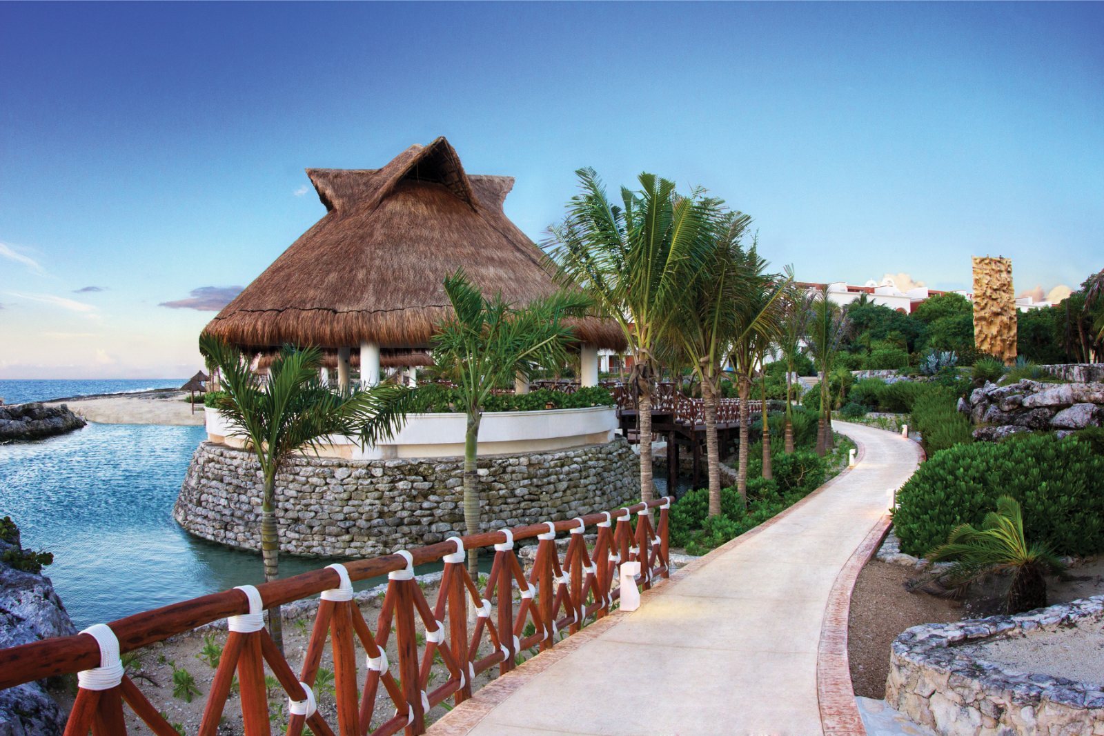 Walkway along the water at Hard Rock Riviera Maya